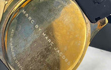Load image into Gallery viewer, Authentic Marc by Marc Jacob Pelly Women's Gold-Tone Black Silicone Watch