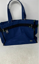 Load image into Gallery viewer, Lacoste Womens Blue Black Shoulder Strap Pockets Laptop Messenger Bag
