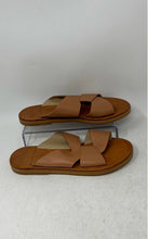 Load image into Gallery viewer, Kenda Womens Brown Leather Open Toe Slip-On Flat Slide Sandals Size 3