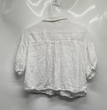 Load image into Gallery viewer, Zara Womens White Short Sleeve Cropped Blouse Top Size Large