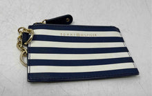 Load image into Gallery viewer, Tommy Hilfiger Womens Navy White Striped Zipper Keychain Card Wallet