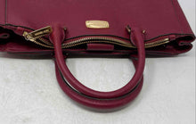 Load image into Gallery viewer, Michael Kors Womens Kellen Burgundy Leather Double Handle Lined Satchel Bag