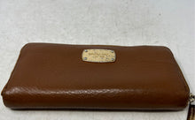 Load image into Gallery viewer, Michael Kors Womens Brown Leather Jet Set Travel Continental Zip-Around Wallet