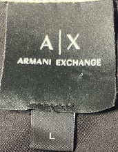 Load image into Gallery viewer, Armani Exchange Mens Black White Short Sleeve Collared 1/4 Zip Polo Shirt Size L
