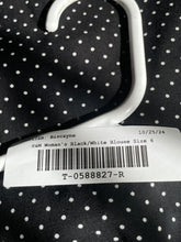 Load image into Gallery viewer, H&M Womens Black White Polka Dot V-Neck Balloon Sleeve Blouse Top Size 6
