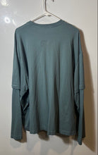 Load image into Gallery viewer, Zara Mens Green Layered Long Sleeve Crew Neck Pullover T-Shirt Size L-XL