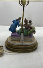 Load image into Gallery viewer, Glazed Porcelain Staffordshire Style Couple Wired Home Decorative Lamp