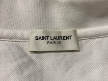Load image into Gallery viewer, Authentic Saint Laurent Paris Mens White Cotton Polo Shirt Size S Stained