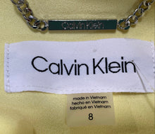 Load image into Gallery viewer, Calvin Klein Womens Yellow Long Sleeve Pockets Open Front Blazer Size 8