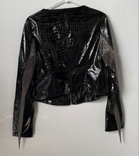 Load image into Gallery viewer, Akira Womens Black Long Sleeve Full Zip Cropped Motorcycle Jacket Size Large