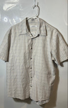 Load image into Gallery viewer, Calvin Klein Mens Gray Plaid Print Cotton Short Sleeve Button-Up Shirt Size L