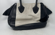 Load image into Gallery viewer, Pour La Victoire Womens Gray Black Animal Print Shoulder Tote Handbag