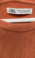 Load image into Gallery viewer, Zara Womens Brown Short Sleeve Round Neck Pullover T-Shirt Size Medium