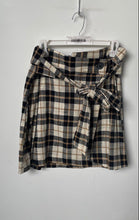 Load image into Gallery viewer, Zara Womens Beige Black Plaid Flat Front Back-Zip Straight & Pencil Skirt Size L