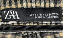 Load image into Gallery viewer, Zara Womens Multicolor Plaid Printed Side Zipper Back Pockets Ankle Pants Sz XS