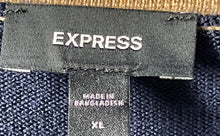 Load image into Gallery viewer, Express Mens Blue Multicolor Colorblock Merino Wool Collared Polo Sweater Sz XL