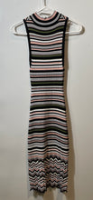 Load image into Gallery viewer, Bebe Womens Multicolor Striped Print Sleeveless Mock Neck Bodycon Dress Size S