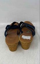 Load image into Gallery viewer, Italian Shoemakers Womens Blue Wedge Heel Slip-On Slide Sandals Size 7.5M