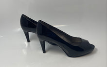 Load image into Gallery viewer, Bandolino Womens Rainaa Black Leather Open Toe Slip-On Pump Heels Size 7.5 M