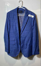 Load image into Gallery viewer, Tailorbyrd Mens Blue Plaid Print Long Sleeve Two-Button Blazer Size 40L