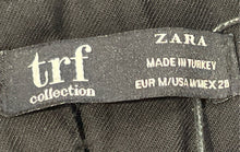 Load image into Gallery viewer, Zara Womens Black Elastic Waist Cuff Straight Leg Paperbag Pants Size M