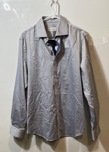 Load image into Gallery viewer, Robert Graham Mens Blue Printed Long Sleeve Collared Dress Shirt Size 16.5 42