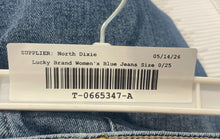Load image into Gallery viewer, Lucky Brand Womens Blue Medium Dark Wash Button-Fly Skinny Leg Jeans Size 0/25