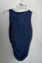 Load image into Gallery viewer, Divided By H&M Womens Blue Sleeveless Boat Neck Ruched Blouse Top Size S