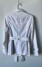 Load image into Gallery viewer, Marc New York Womens White Long Sleeve Pockets Belted Motorcycle Jacket Size S