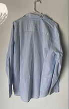 Load image into Gallery viewer, Calvin Klein Mens Blue Printed Cotton Long Sleeve Button-Up Shirt Size Large