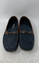 Load image into Gallery viewer, Bosi Mens Blue Brown Leather Slip-On Round Toe Loafer Shoes Size EUR 41