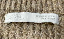 Load image into Gallery viewer, Zara Womens Brown Knitted Long Sleeve Crew Neck Pullover Sweater Size M