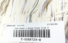 Load image into Gallery viewer, Zara Womens Beige Striped Spaghetti Strap Button Front Mini Dress Size Small