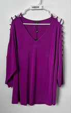 Load image into Gallery viewer, Adrianna Papell Womens Purple 3/4 Sleeve Pullover Blouse Top Size 3X With Tag