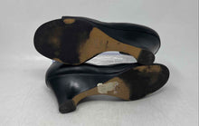 Load image into Gallery viewer, Ann Taylor Loft Womens Black Leather Peep Toe Slip-On D'Orsay Heels Size 7M