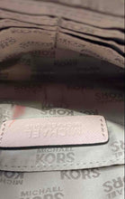 Load image into Gallery viewer, Michael Kors Womens Nude Saffiano Leather Studded Zip Top Wristlet Clutch Wallet