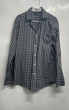 Load image into Gallery viewer, Tommy Hilfiger Mens Navy Blue White Yellow Long Sleeve Plaid Dress Shirt L 16.5