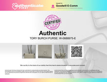 Load image into Gallery viewer, Authentic Tory Burch Womens Thea White Pebbled Leather Crossbody Bag Stained