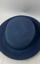 Load image into Gallery viewer, Christian Siriano New York Womens Blue Wool Felt Wide Brim Fedora Hat