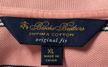 Load image into Gallery viewer, Brooks Brothers Mens Pink Striped Supima Cotton Short Sleeve Polo Shirt Size XL