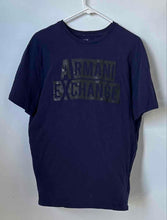 Load image into Gallery viewer, Armani Exchange Mens Blue Cotton Crew Neck Short Sleeve Pullover T-Shirt Size L