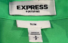 Load image into Gallery viewer, Express Portofino Womens Green Long Sleeve Slim Fit Button-Up Shirt Size Small