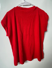 Load image into Gallery viewer, Michael Kors Womens Red Short Sleeve Banded Collar Blouse Top Size Medium