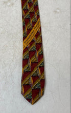 Load image into Gallery viewer, Ermenegildo Zegna Mens Multicolor Geometric Silk Keeper Loop Pointed Tie