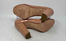 Load image into Gallery viewer, Talbots Womens Dark Nude Patent Leather Peep Toe Slip-On Pump Heels Size 7B