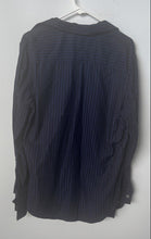 Load image into Gallery viewer, Calvin Klein Mens Black Blue Striped Long Sleeve Button-Up Shirt Size Medium