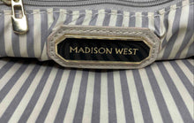 Load image into Gallery viewer, Authentic Madison West Womens Beige Bottom Studs Satchel Purse Stained