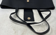 Load image into Gallery viewer, Anne Klein Womens Black Pebbled Leather Double Handle Shoulder Tote Bag