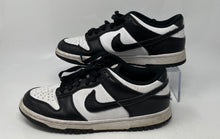 Load image into Gallery viewer, Authentic Nike Boys Dunk Low Retro White Black Sneaker Shoes Size 7Y Stained
