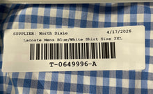 Load image into Gallery viewer, Lacoste Mens Blue White Gingham Cotton Regular Fit Button-Up Shirt Size 2XL